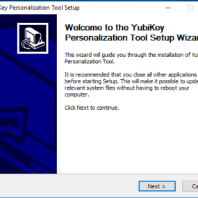 Yubikey personalisation tool installation 1